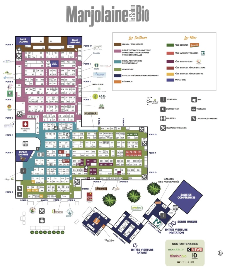 Le plan du salon - salon Marjolaine - Parc Floral de Paris